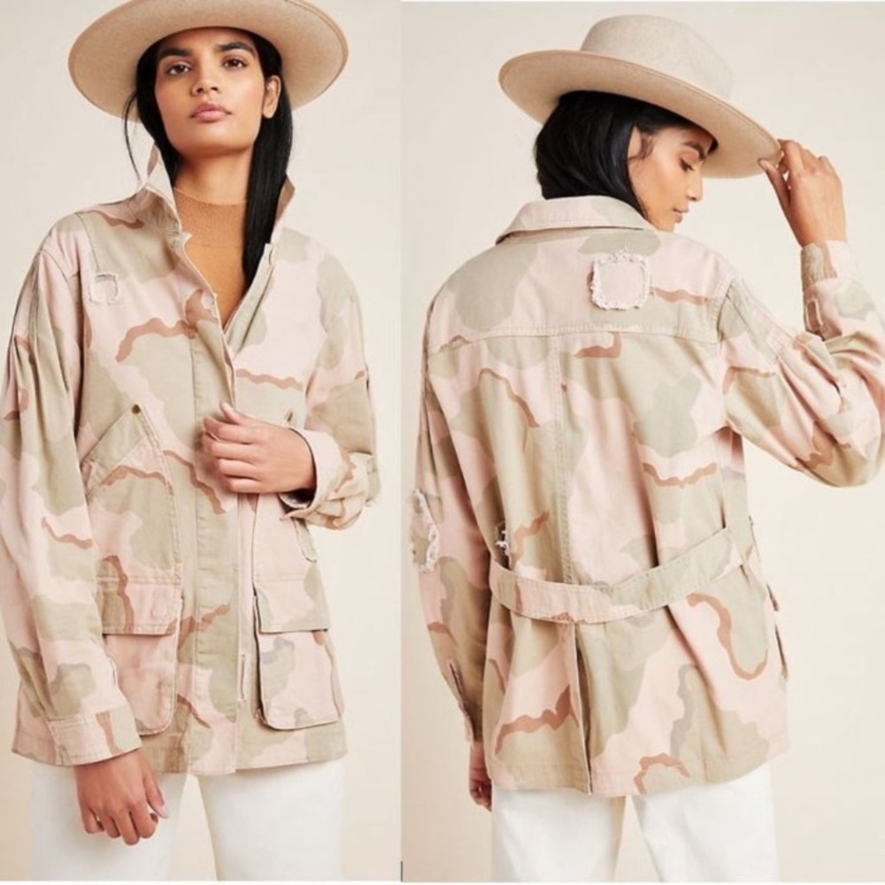 Anthropologie Lida Utility Jacket Camo Pink LP